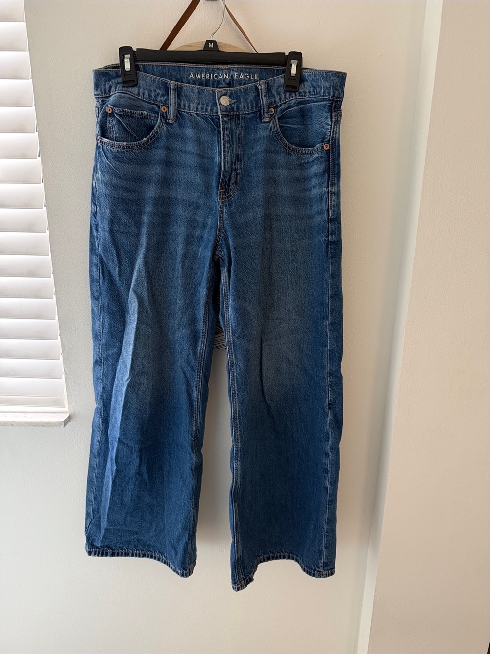 American Eagle Outfitters Women's Blue Wide Leg Jeans